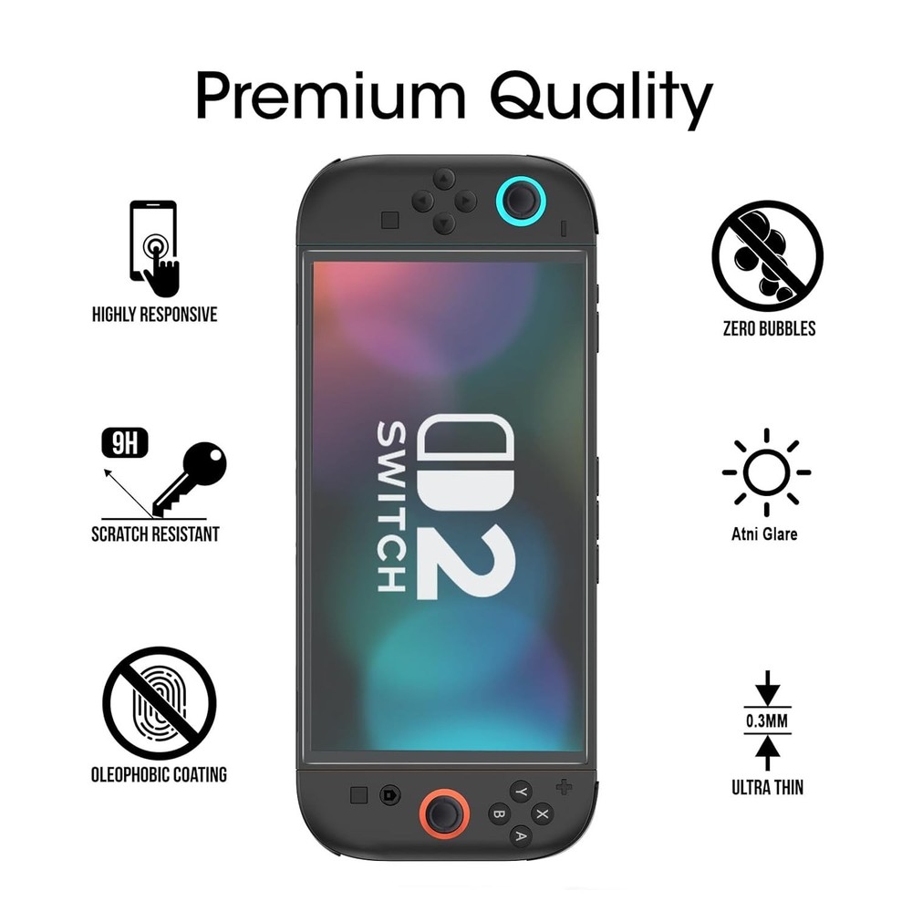 amFilm Auto-Alignment OneTouch for Nintendo Switch 2 Matte Screen Protector