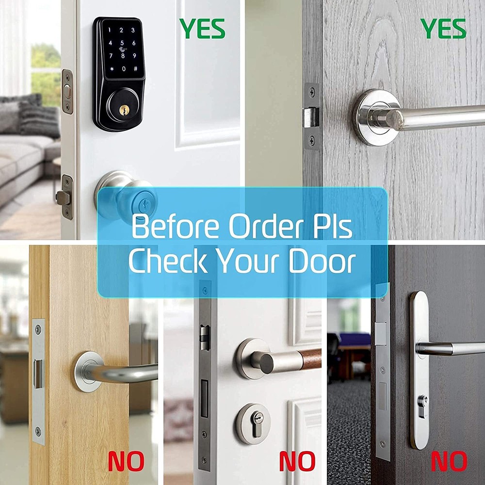 🔥Smart Keyless Keypad Bluetooth Deadbolt IP65 w/ APP, Code, ID Card & Keys🔥