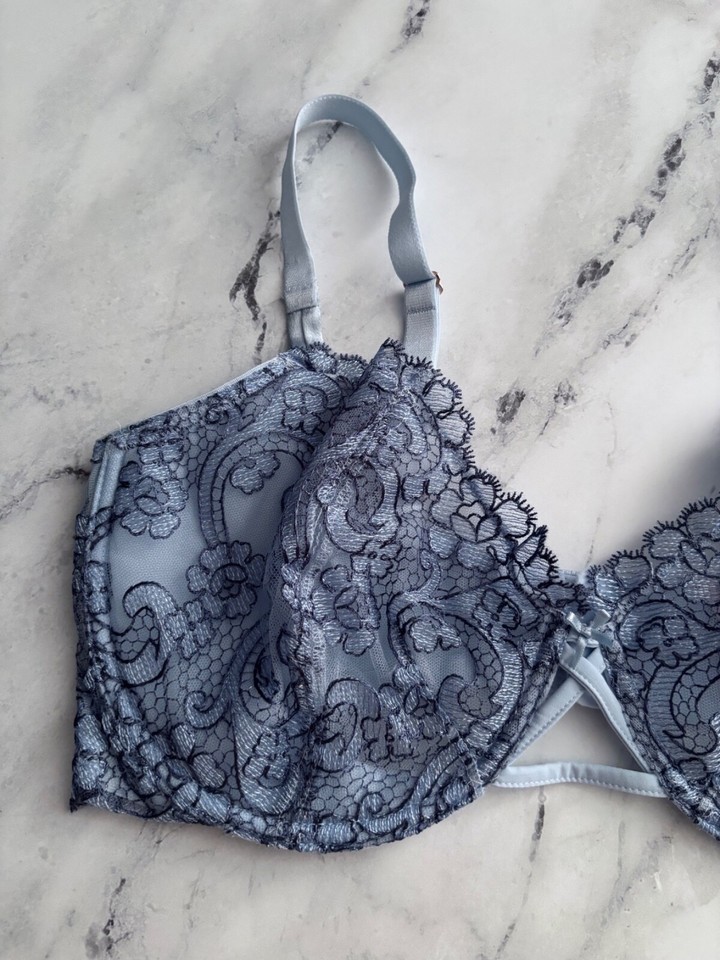 Victoria's Secret Bra Dream Angels Blue Unlined Uplift w/ Sling Boho Floral