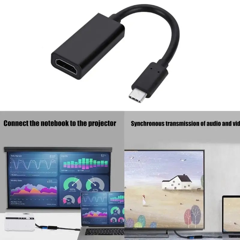 USB-C Type C To HDMI Adapter USB3.1 Cable For MHL Android Phone Tablet Black LOT