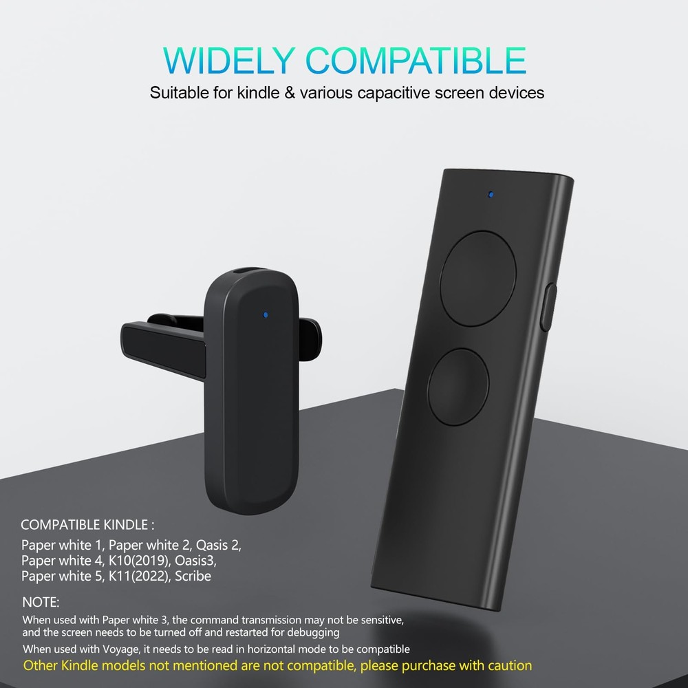 Remote Page Turner 2 Pack for Kindle, Support Forward & Backward, Black