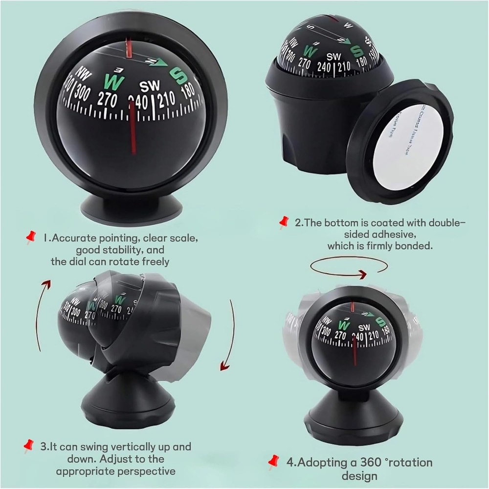 Car Compass, Night Vision Electronic Digital Compass, Direction Guidance for ...