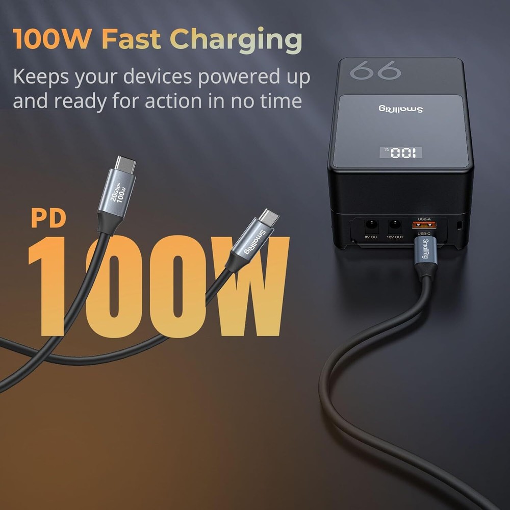 SmallRig USB C to USB C Data Cable 1.15ft/ 35cm/ 13.8" for iPhone / Camera 4788