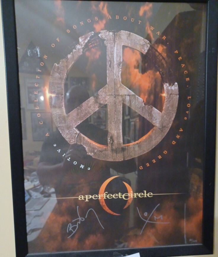 A Perfect Circle Emotive Poster SIGNED Autographed Tool Maynard James Keenan