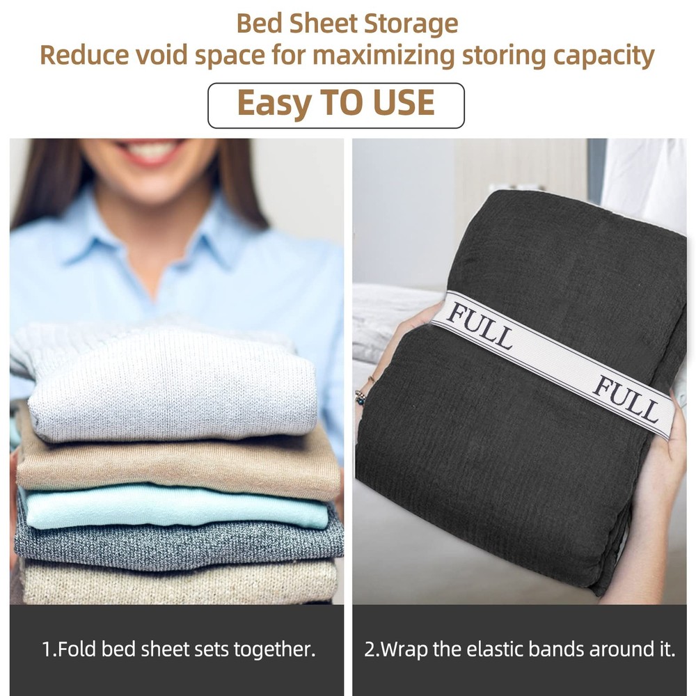 Bed Sheet Organizer Bands - Sheet Keepers for Organizing