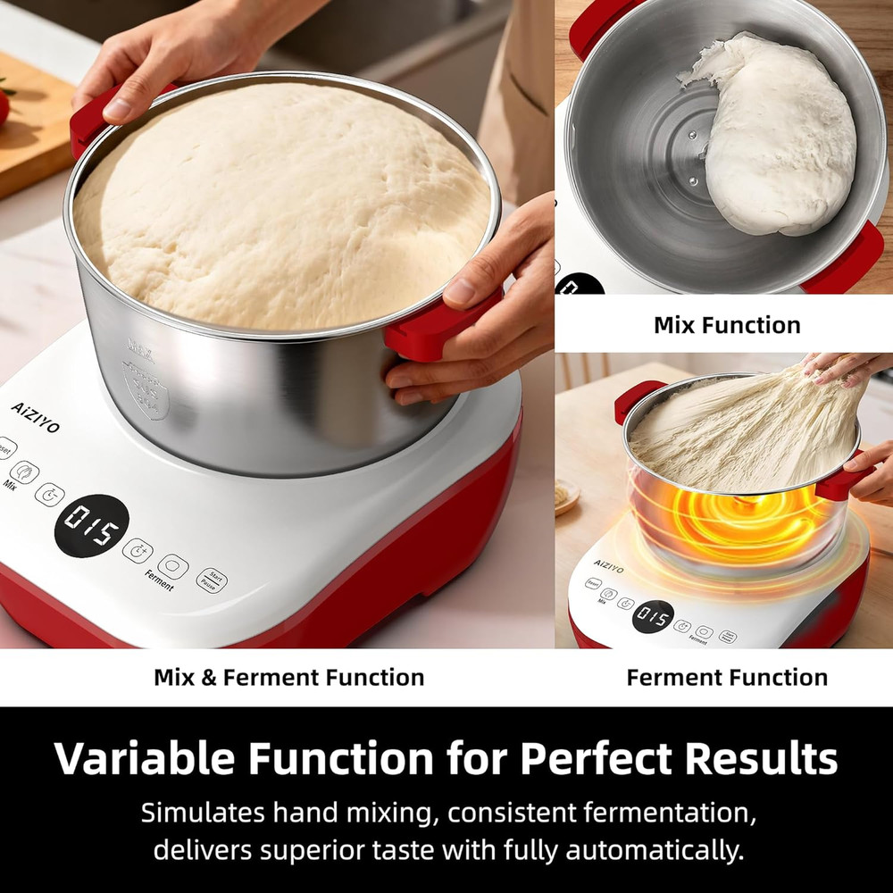 Doughchief, 5.3QT Dough Mixer, Dough Maker with Ferment Function, Touch Panel Co