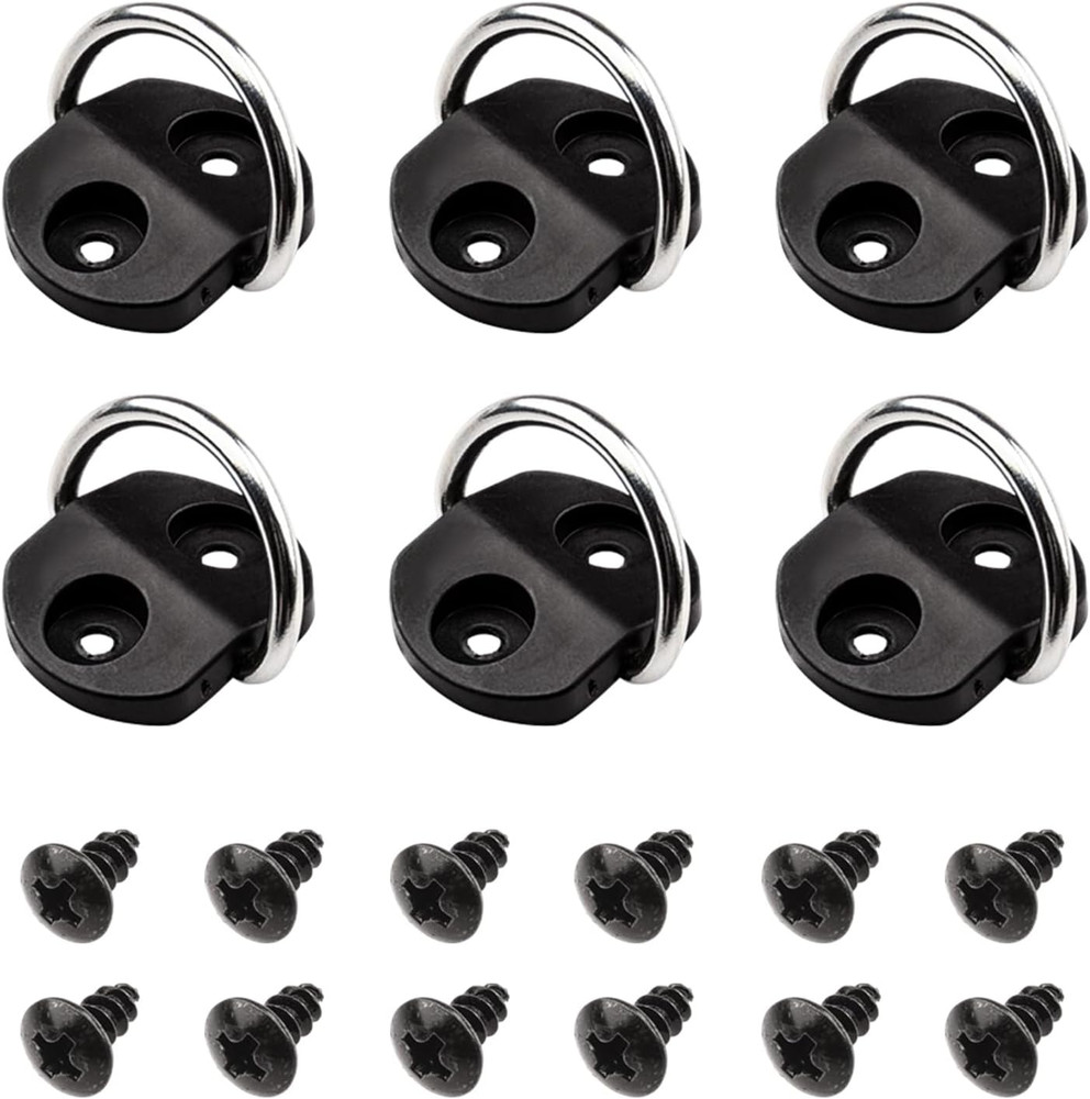 6 Pcs D-Ring Tie Downs Small D-Rings Anchor Lashing Ring Cargo Net Tie down Hook