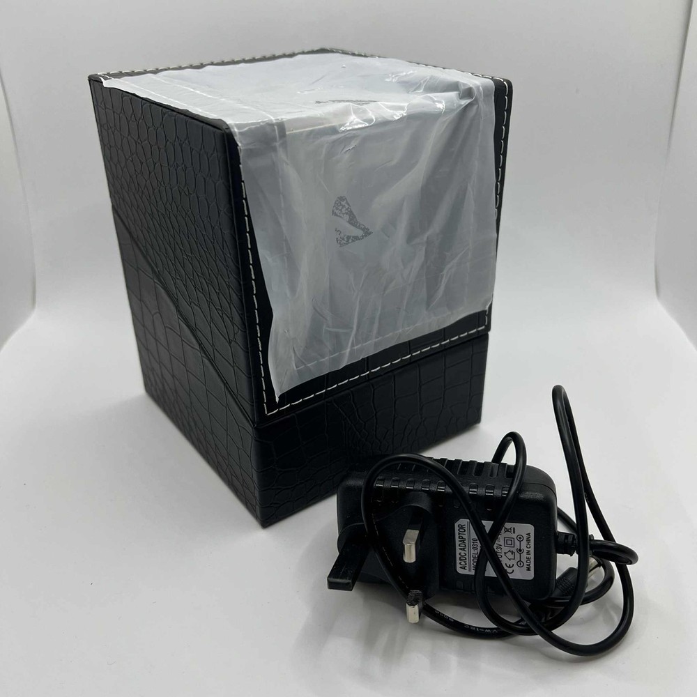 Efaithtek Automatic Single Watch Winder Black Crocodile Pattern Leather