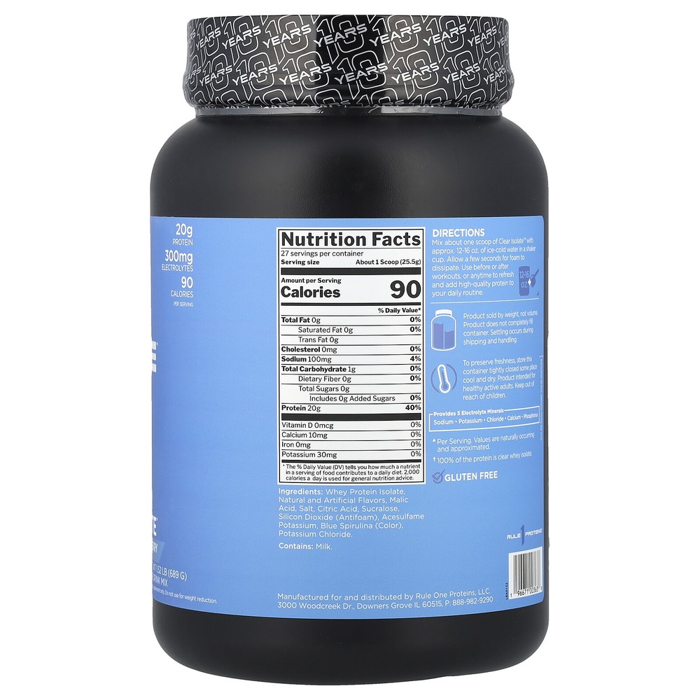 Clear Isolate™, Blue Raspberry, 1.52 lb (689 g)