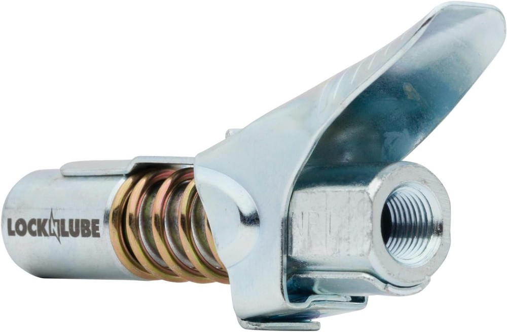 Effortless Greasing with Locking Grease Coupler - Compatible with all Guns