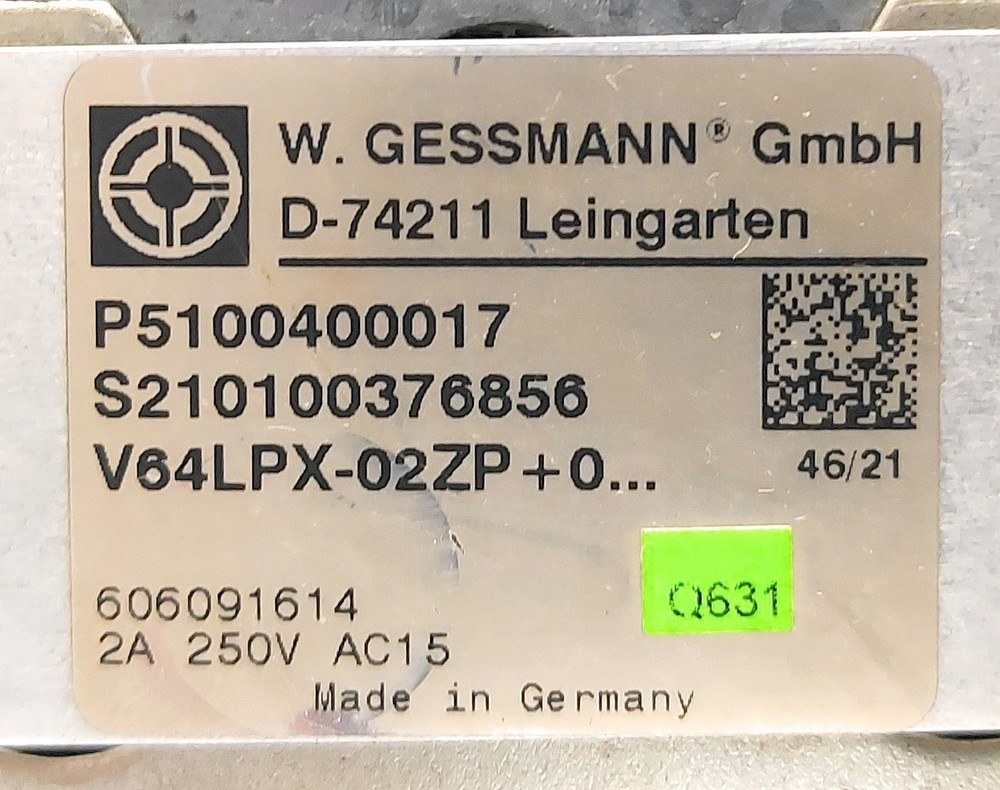 W. Gessmann D-74211 Multi-Axis Joystick Controller P5100400017
