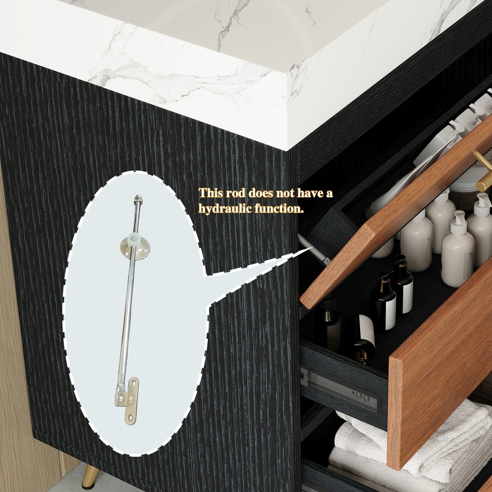Modern Free-Standing Bathroom Vanity with Ceramic Vessel Sink & Durable Sinter