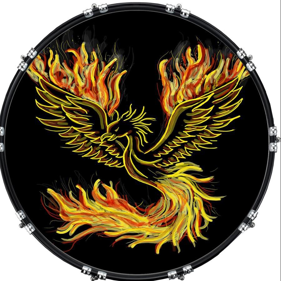 20" Custom Bass Kick Drum Front Head Graphical Graphic Phoenix 2
