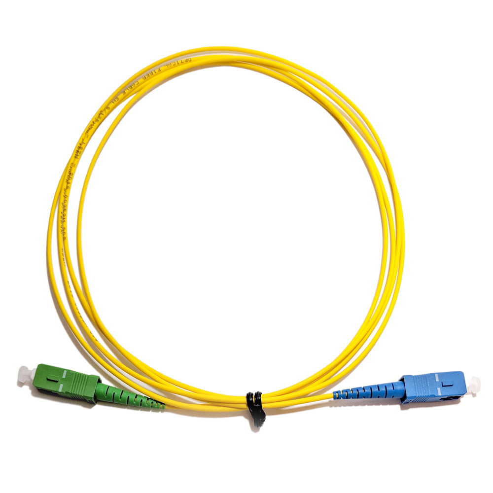 Fiber Optic Cable Patch Cord, Singlemode, Simplex SCAPC to SCUPC, 2M (6ft)