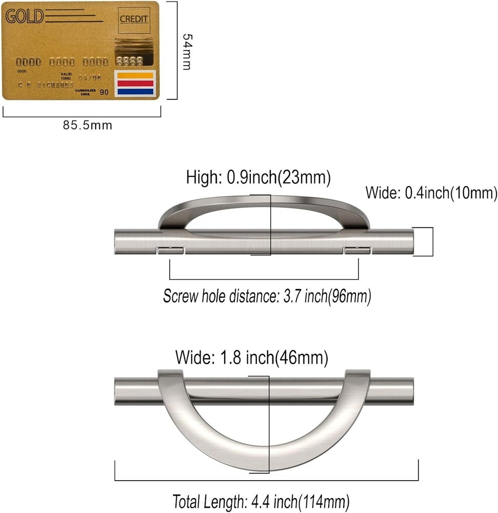 10-Pack Brushed Satin Nickel Cabinet Pulls 3.75 in (96 mm) Kitchen Cabinet Pulls
