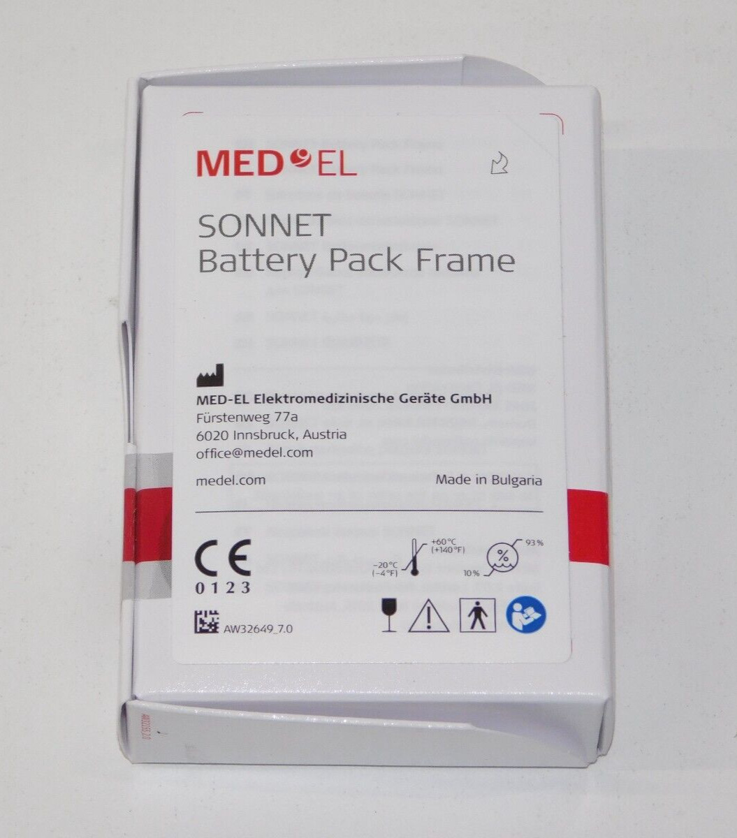New MED EL 30467 SONNET Battery Pack Frame Medel Unit in Box Made in Bulgaria
