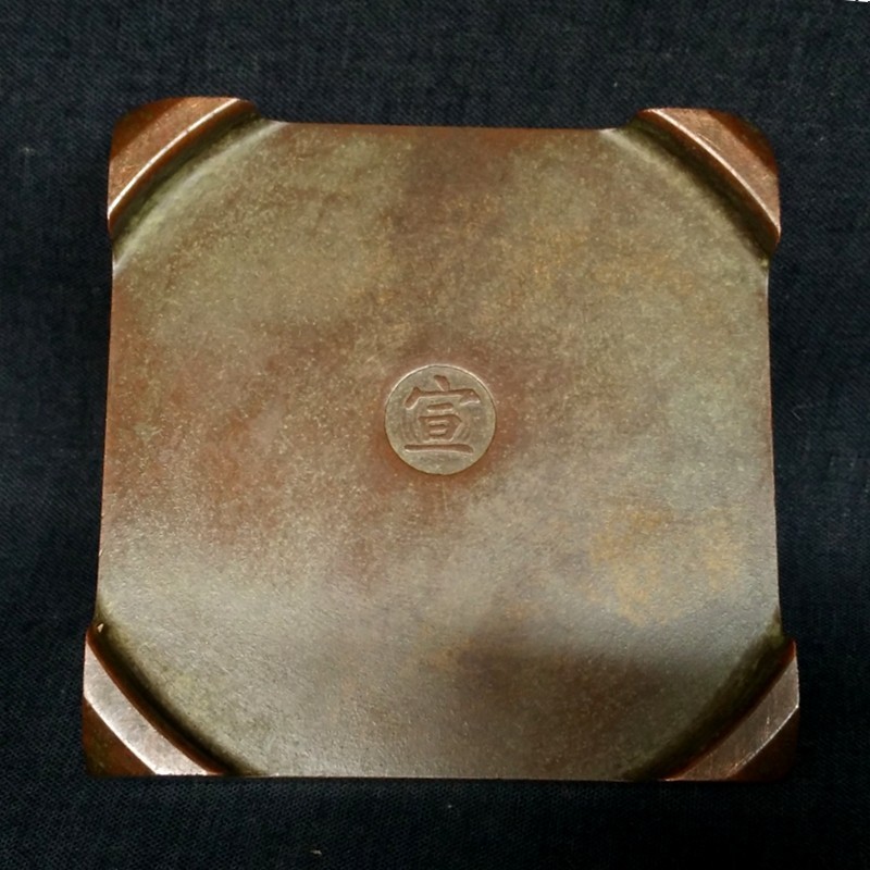 3.3" mark Antique Chinese Bronze bat Censer Aroma Incense burner Censer statue