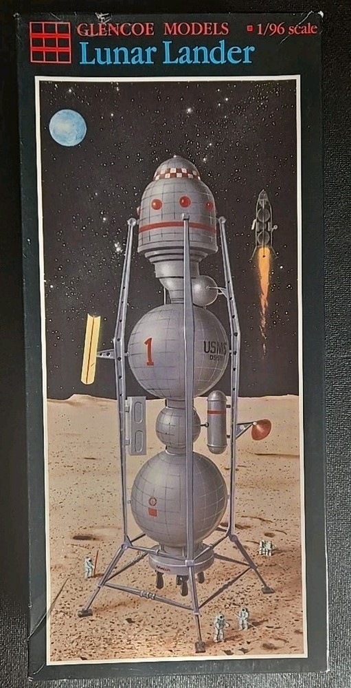 2 Glencoe Retriever Rocket/Lunar Lander 1/72 1/96 Model Kit Bundle- Open Started