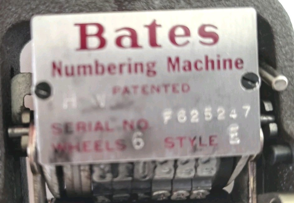 Vintage Bates Multiple Movement Numbering Machine Stamp 6 Wheels Style E