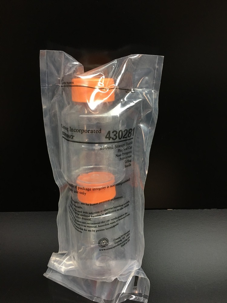 Corning REF 430281 250mL Easy Grip Storage Bottle with Caps