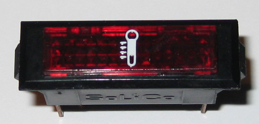 Solico Series 33 Red Rectangular Automotive Temperature Warning Light - 14V Bulb