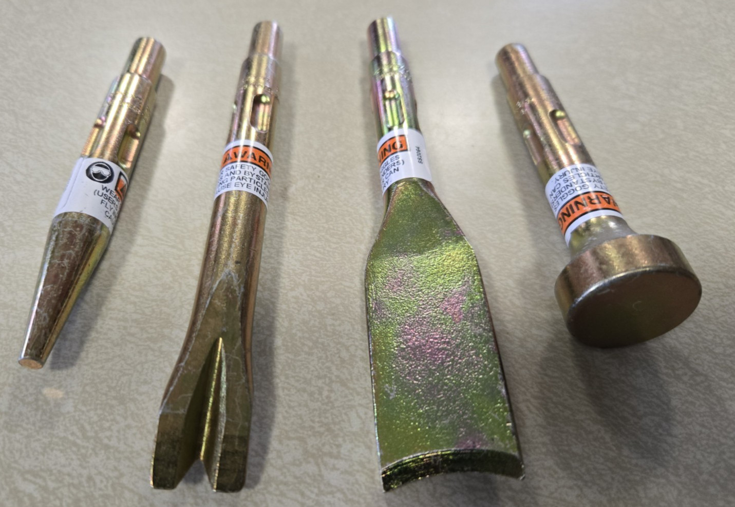 NOS Snap On PH2040 In-Line Air Hammer Mixed Lot of 4 Different Bits Chisel ~ USA