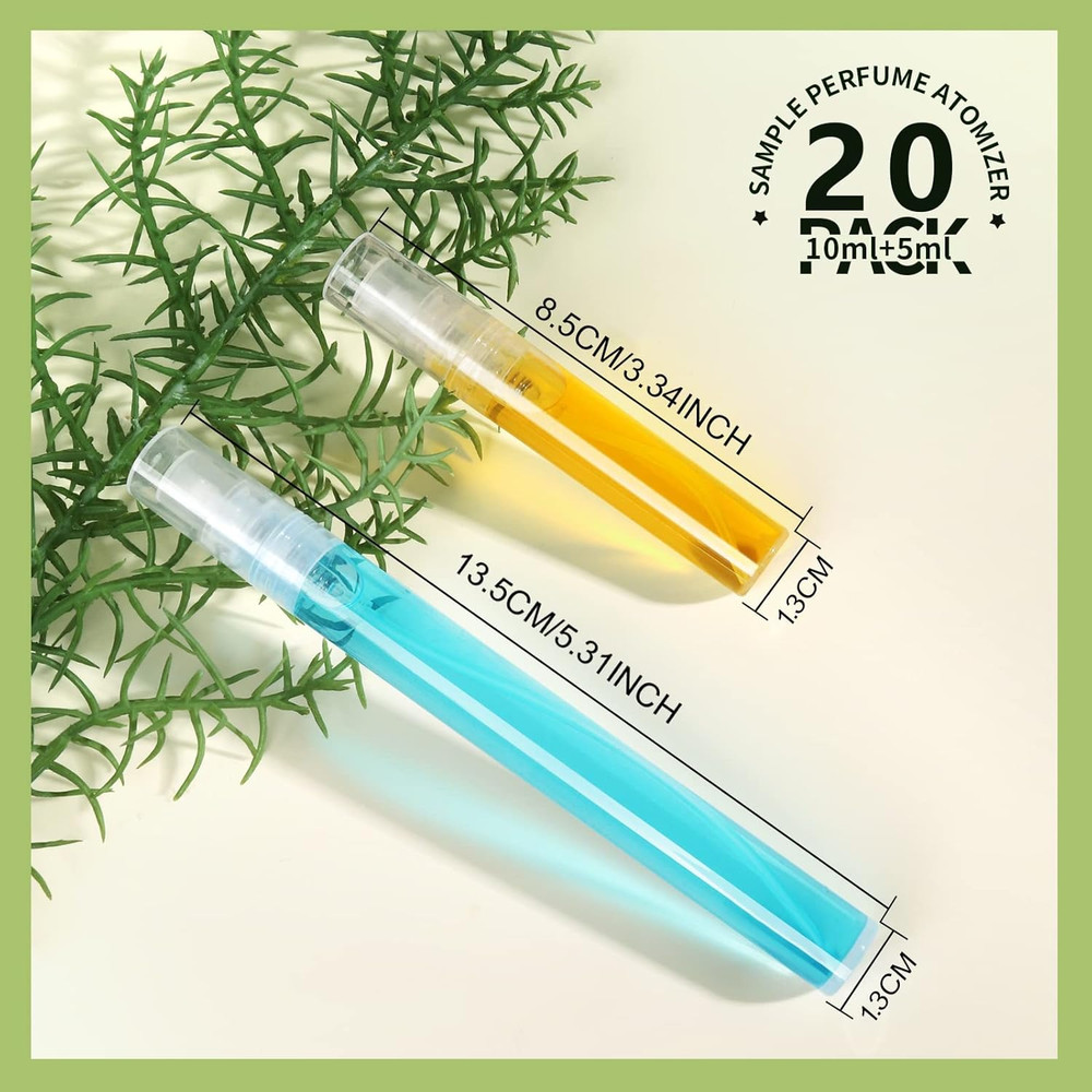 20Pcs Mini Spray Bottles, 10Ml 5Ml Perfume Atomizer Fine Mist, Plastic Perfume B