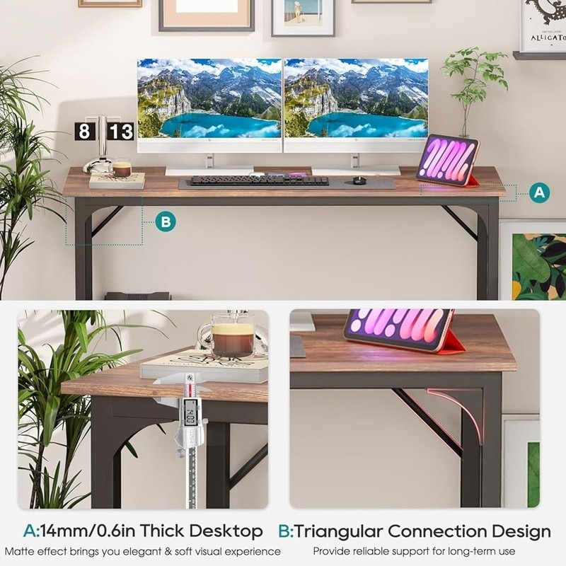 Sturdy Computer Desk Modern Easy Assembly Multipurpose Workstation Home Office