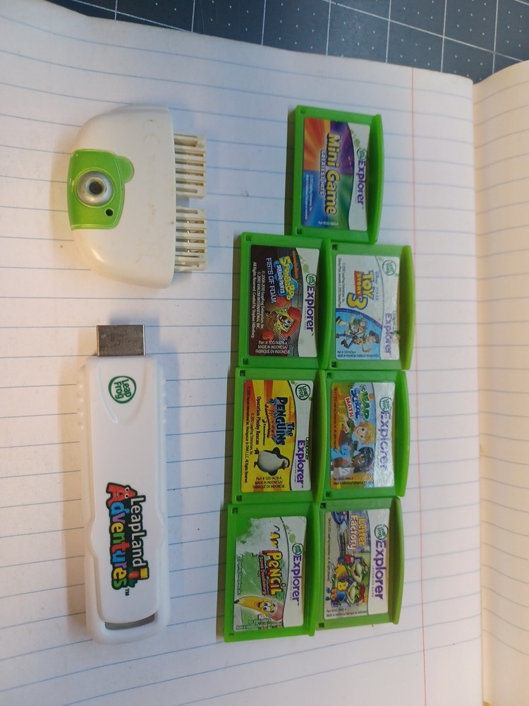 7 Leap Frog LeapPad Explorer Learning Games- Camera- Game Stick
