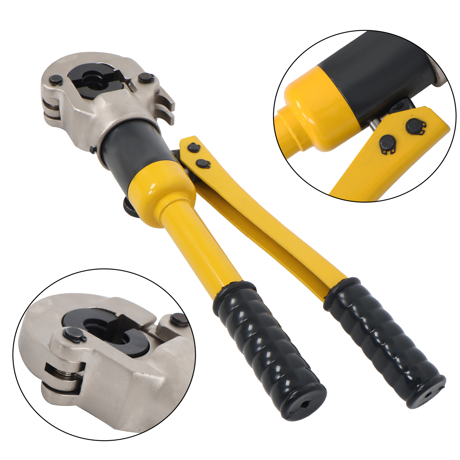 Copper Tube Fittings Crimping Tool w/ 1/2 3/4 & 1-inch Jaw Hydraulic Pipe Cutter