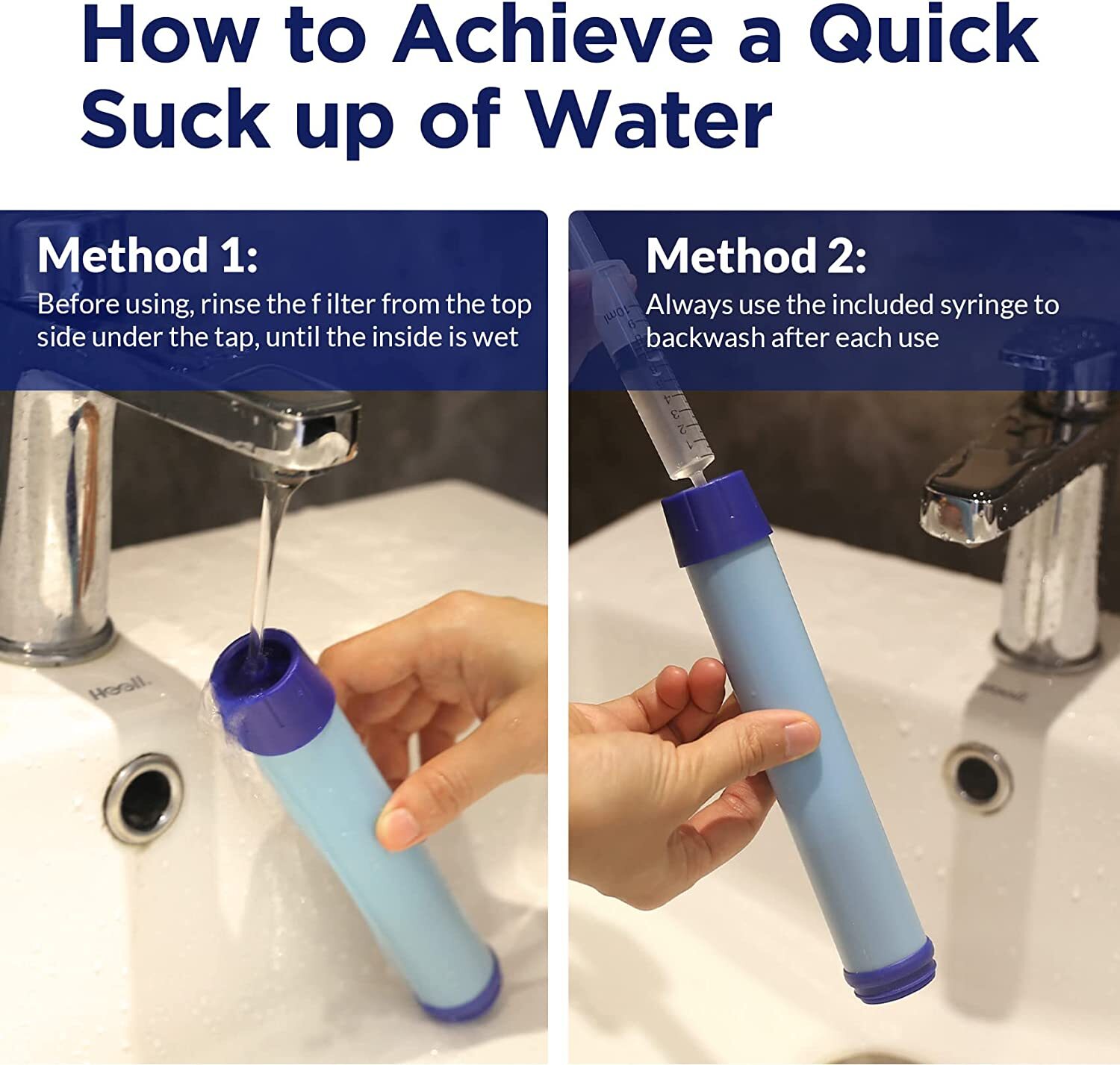 Water Filter Bottles W/Straw Water Filtration Bottle Purifier Outdoor Emergency