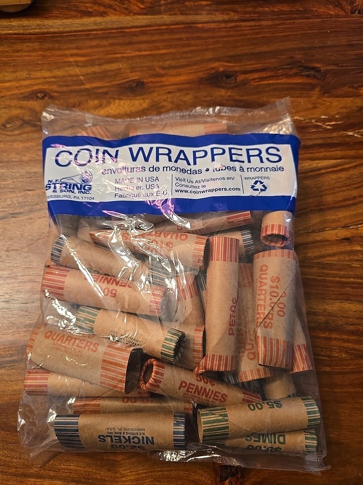 N.F. String & sons ,inc. coin wrappers 36 Count Assorted