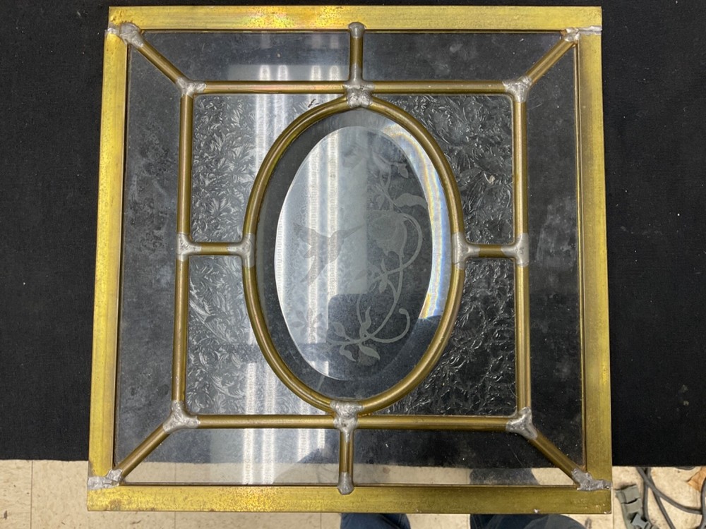 Lead glass panel 10" x 10" hummingbird