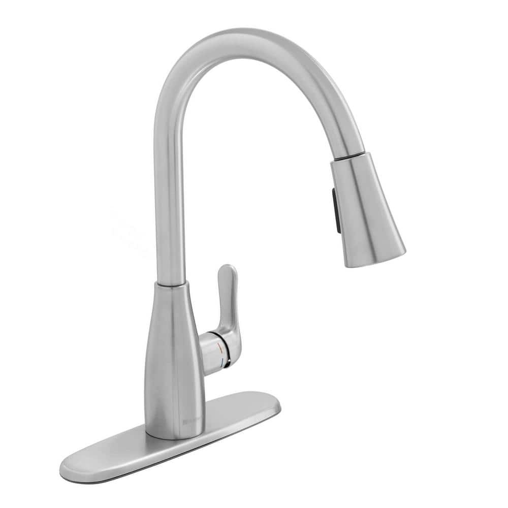 Glacier Bay McKenna 1-Handle Pull Down Sprayer Kitchen Faucet in STAINLESS STEEL
