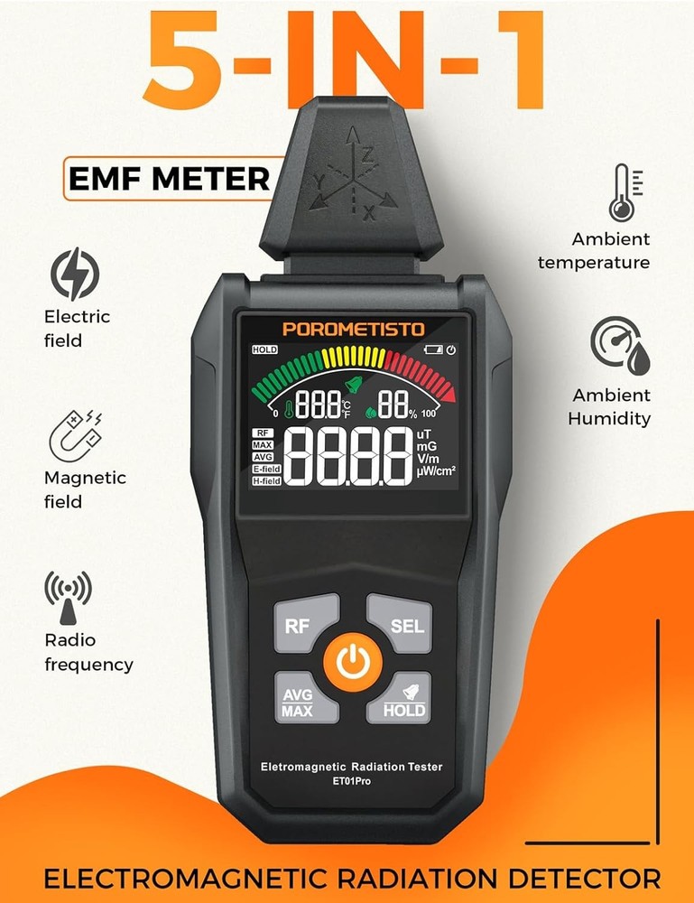 Electromagnetic Field Radiation Detector, ET01Pro Electromagnetic Detector