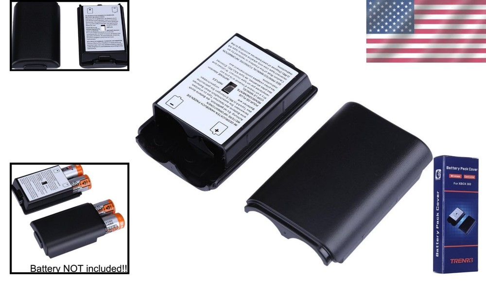 2x Black Battery Pack Shells for Xbox 360 Controllers - Quality & Compatibility