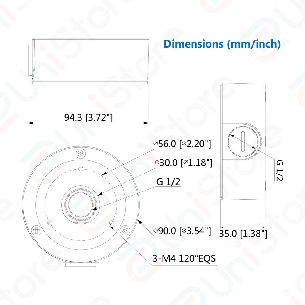 Original Dahua PFA134 Wall Mounting Junction Box for Select CCTV Security Camera