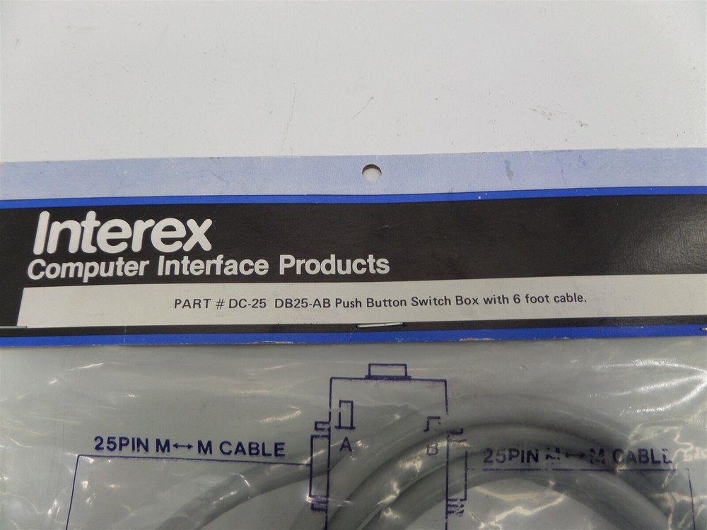 Interex DB25-AB Push Button Switch Box with 6ft Cable DC-25