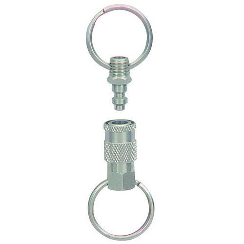 Pull Apart 2 Piece - Mini Air Coupler Disconnect - Quick Release Key Ring Chain