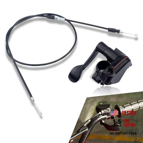 1 PC Motorcycle Thumb Controller Throttle Cable, 46.5" Metal Durable Throttle