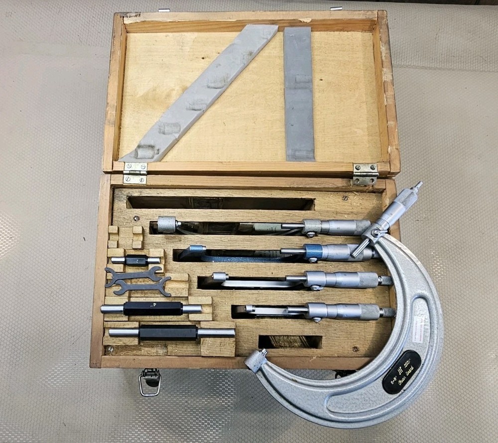 Vintage Chuan Brand Micrometer set 0-1” through 5-6” Missing 1