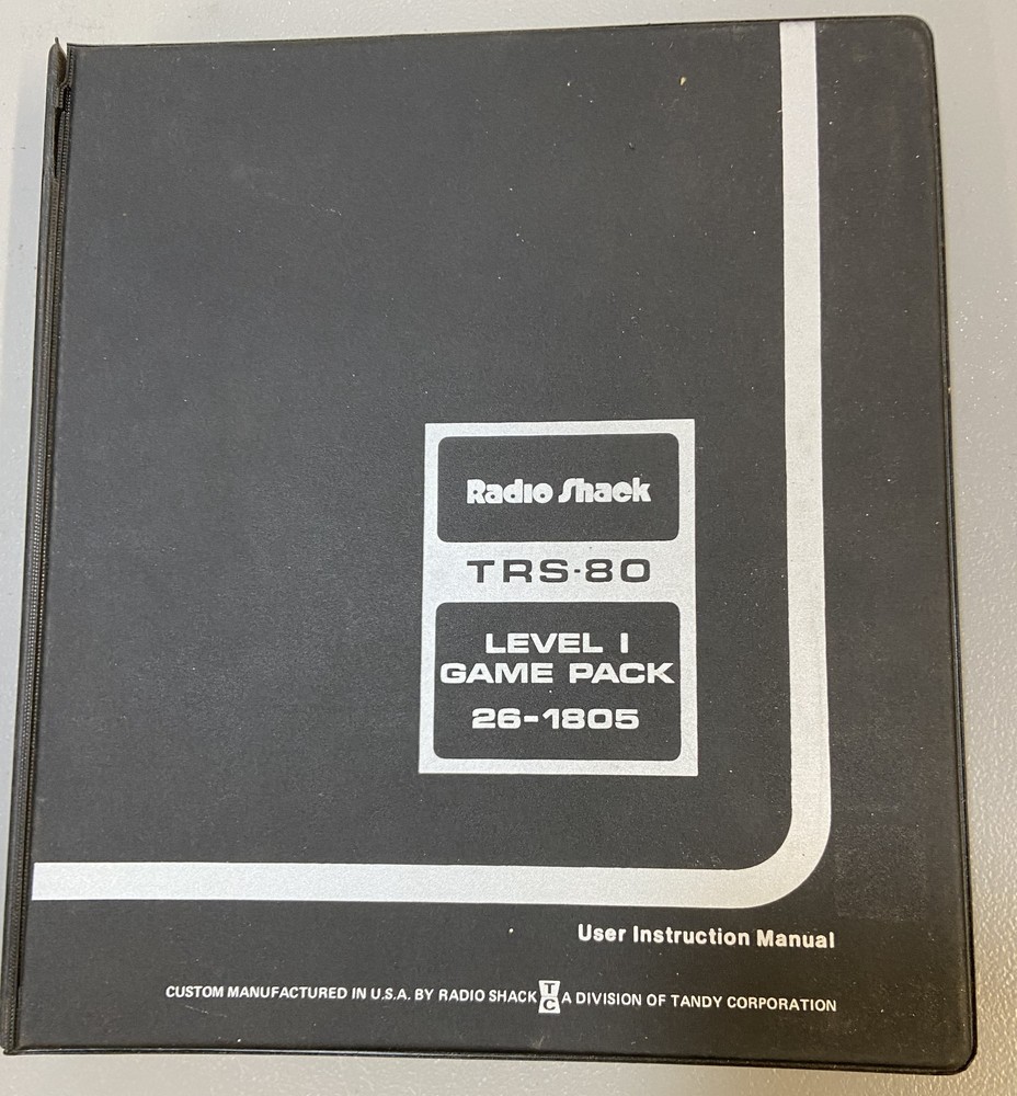 TRS-80 Level 1 Game Pack Manual & Cassettes