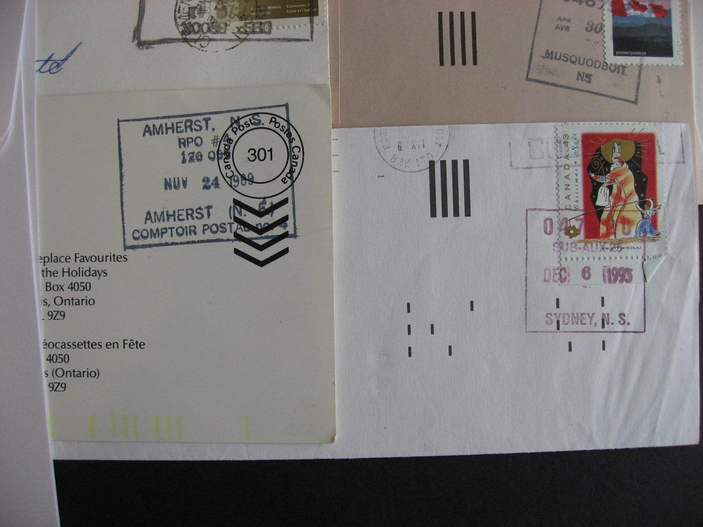 CANADA 7 Nova Scotia mostly POCON cancels on cover (possible duplicates)