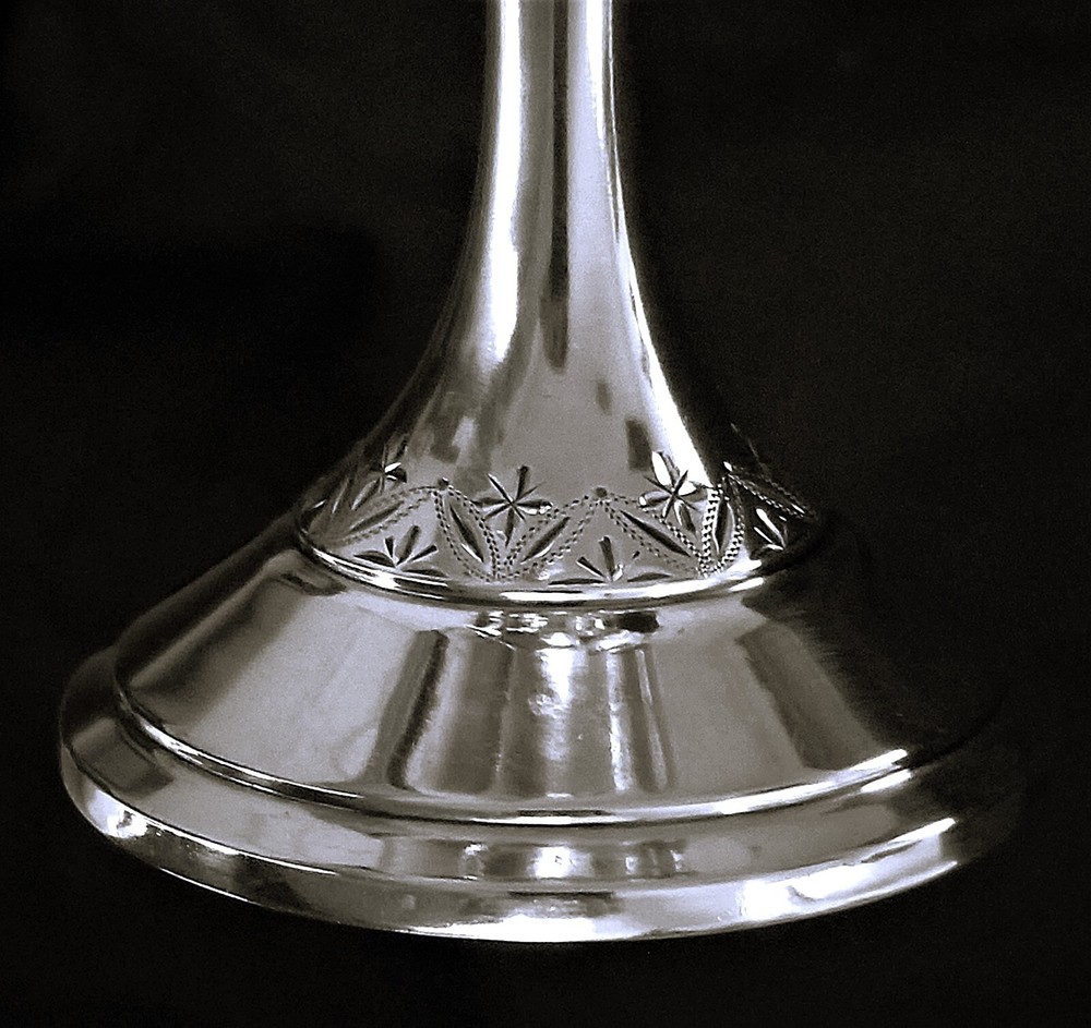 Sterling SILVER GOBLET, Whiting, Aesthetic Japanesque, Pr Storks, Stemware, 7"t