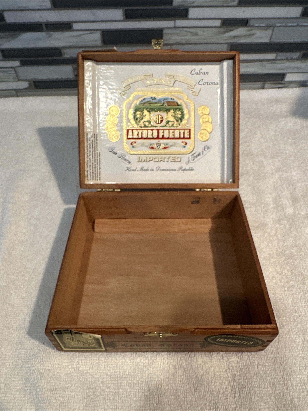Arturo Fuente Wooden Empty Cigar Box Cuban Corona Empty
