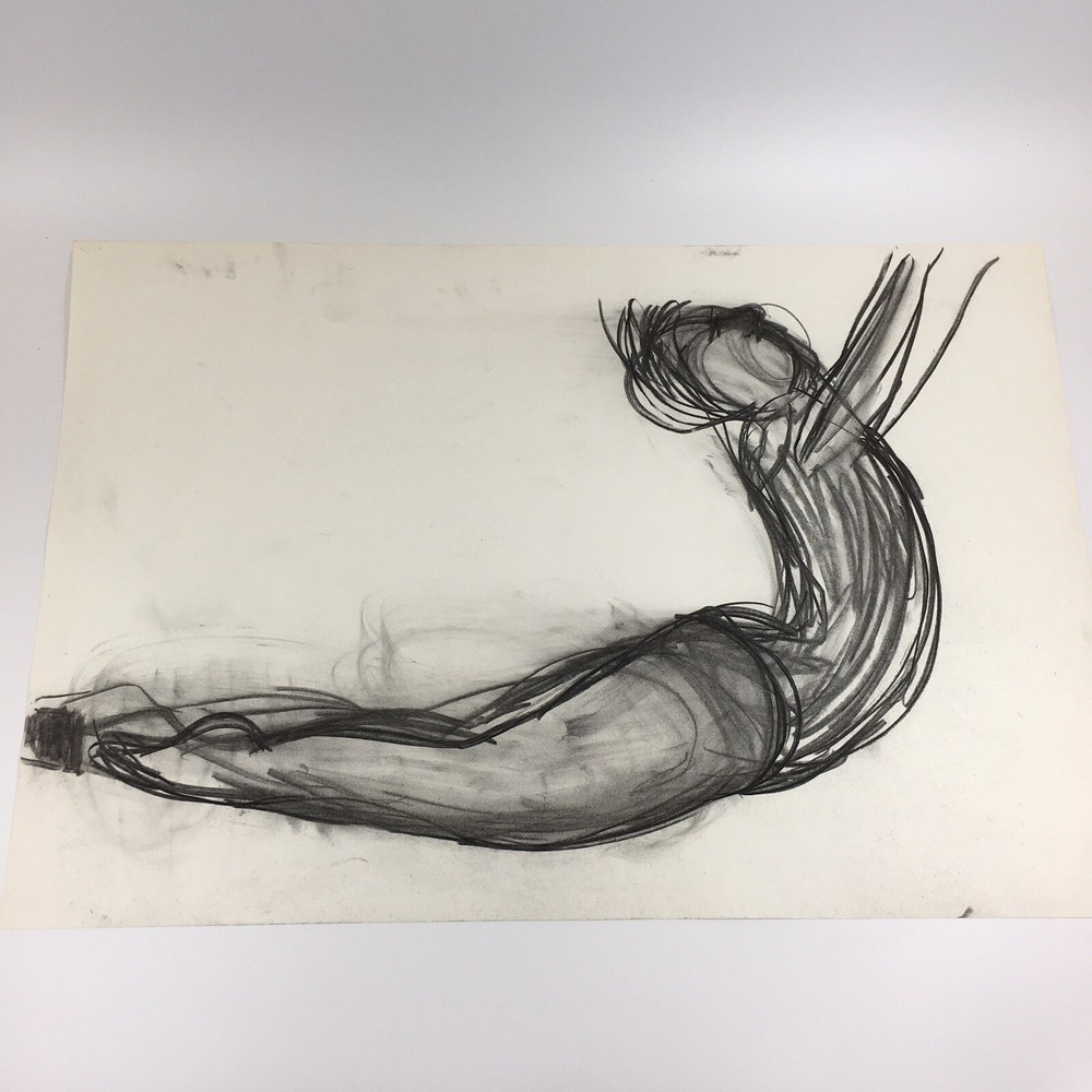 Kip Gresham Unsigned Original Charcoal Drawing Gymnast Curwen Archive #4