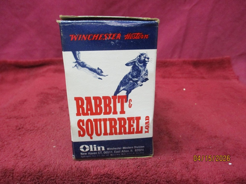 Vintage Winchester, "Rabbit & Squirrel", 12 Gauge, ShotShell , Box, (EMPTY)