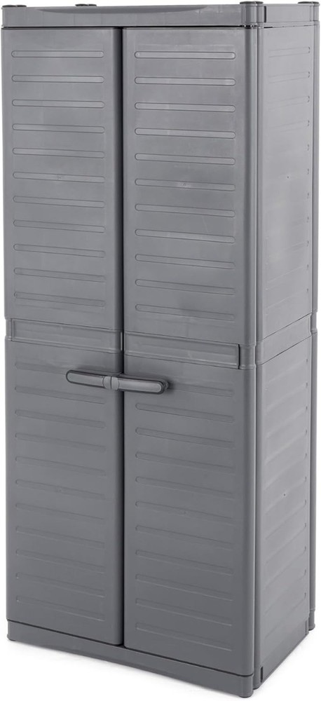 3-Shelf Base Cabinet Lockable Utility Storage with Adjustable Shelves for Garage