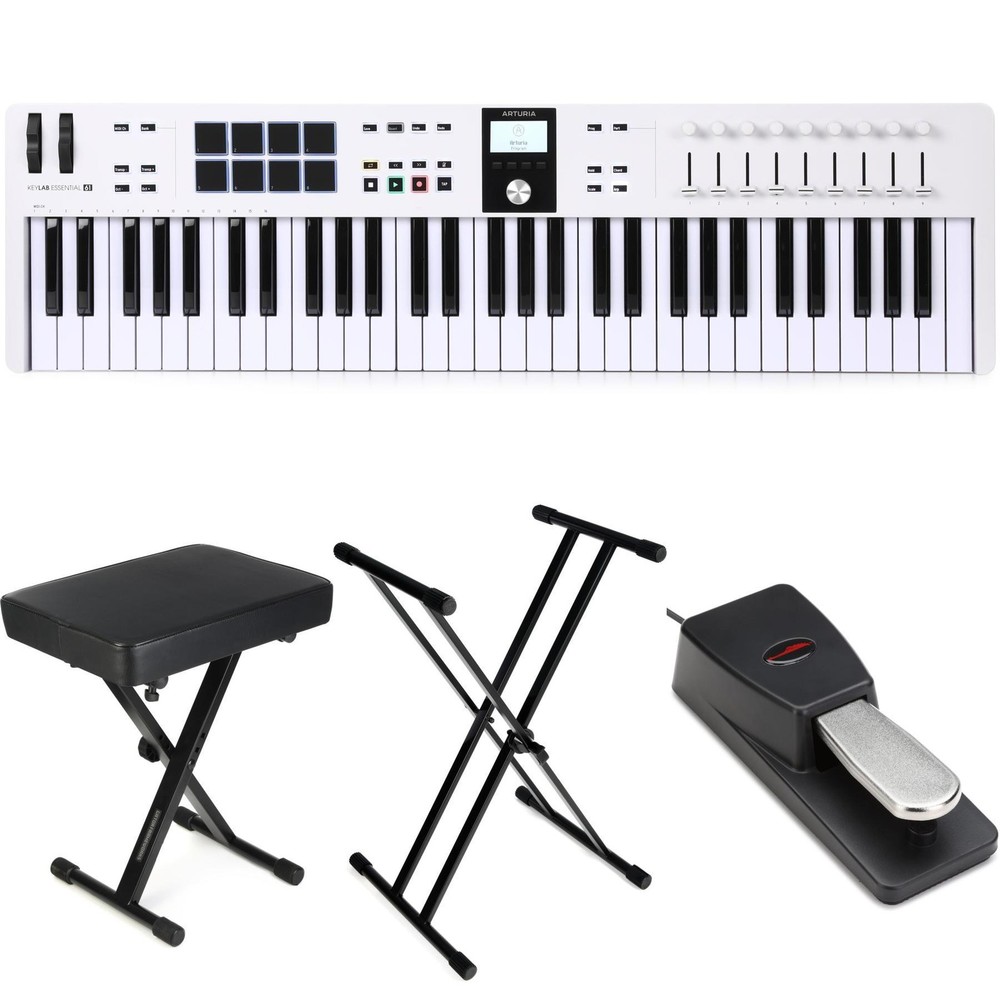 Arturia KeyLab Essential mk3 61-key Keyboard Controller Essential Bundle - White