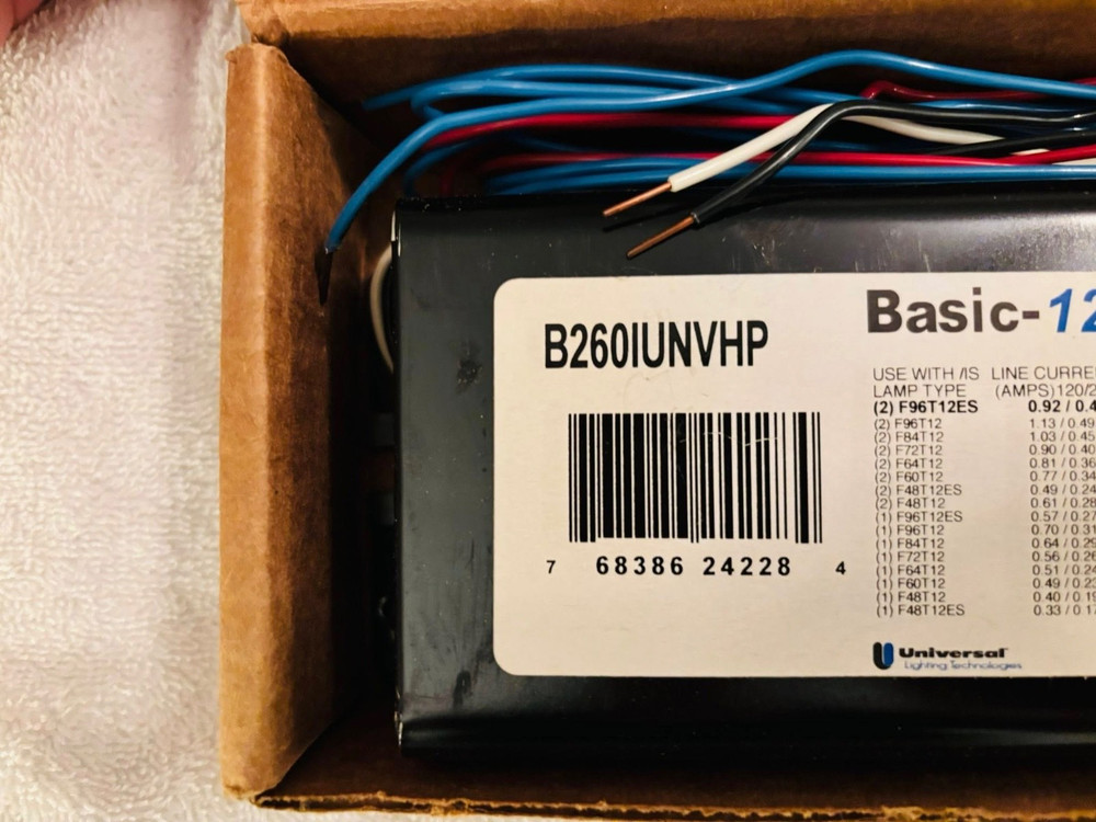 Universal Lighting B260IUNVHP Basic-12 Electronic Ballast New NIB!
